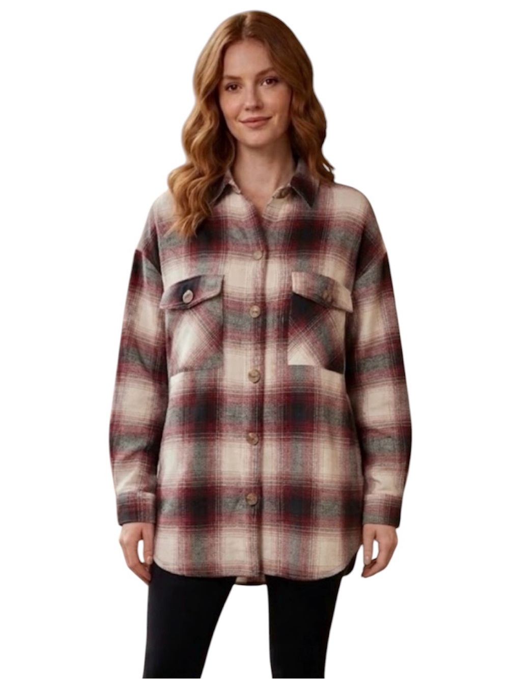 Eden & Olivia Women’s Plaid Button Down Cozy Flannel Size Large NOWT